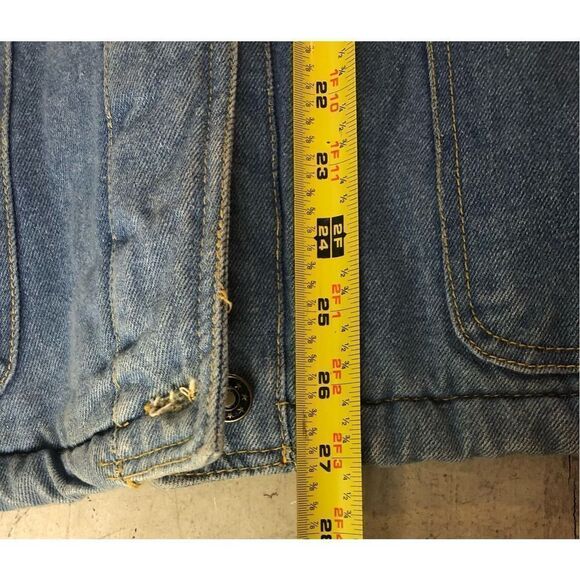 Vintage 1990’s Gitano Denim Coat Jean Jacket Western Lining Women’s SZ L - Picture 10 of 12